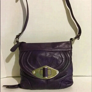 B. Makowsky purple leather crossbody handbag